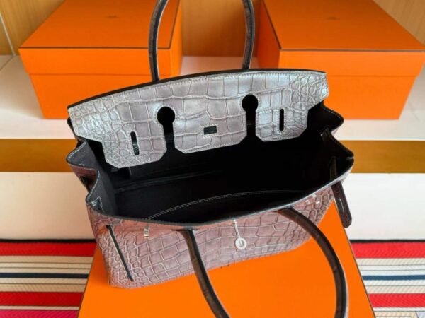 2025-11-10_174619_761-1024x768-1 H Factory Bags Birkin Matte Alligator Crocodile Graphite Grey Silver Hardware 30cm Full Handmade