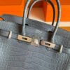 H Factory Bags Birkin Matte Alligator Crocodile Noble Grey Silver Hardware 30cm Full Handmade