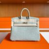H Factory Bags Birkin Matte Alligator Crocodile Pearl Grey Silver Hardware 25cm Full Handmade