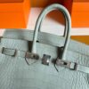 H Factory Bags Birkin Matte Alligator Crocodile Pearl Grey Silver Hardware 25cm Full Handmade