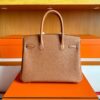 H Factory Bags Birkin Togo Leather CK37 Golden Brown Silver Hardware 30cm Full Handmade