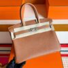 H Factory Bags Birkin Togo Leather CK37 Golden Brown Silver Hardware 30cm Full Handmade