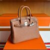 H Factory Bags Birkin Togo Leather CK37 Golden Brown Silver Hardware 30cm Full Handmade