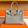H Factory Bags Birkin Togo Leather Etoupe Grey Gold Hardware 30cm Full Handmade