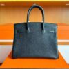 H Factory Bags Birkin Togo Leather CK89 Black Silver Hardware 30cm Full Handmade