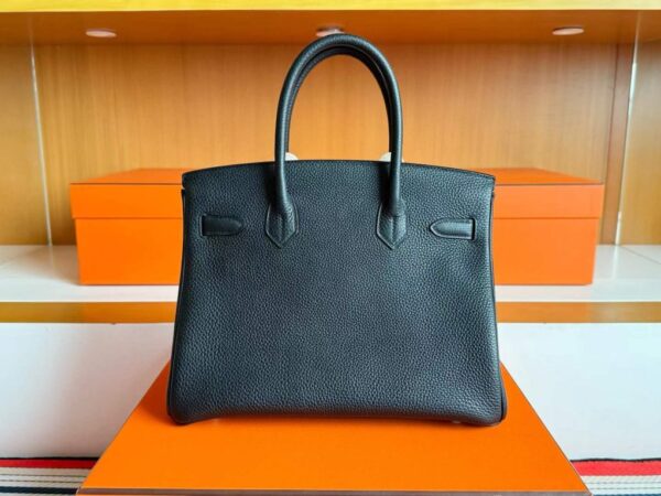 H Factory Bags Birkin Togo Leather CK89 Black Silver Hardware 30cm Full Handmade