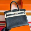 H Factory Bags Birkin Togo Leather CK89 Black Silver Hardware 30cm Full Handmade