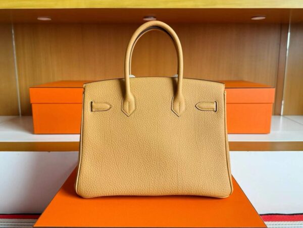 H Factory Bags Birkin Togo Leather Sesame Yellow Silver Hardware 30cm Full Handmade