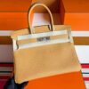 H Factory Bags Birkin Togo Leather Sesame Yellow Silver Hardware 30cm Full Handmade