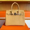 H Factory Bags Birkin Togo Leather Sesame Yellow Silver Hardware 30cm Full Handmade