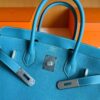 H Factory Bags Birkin Togo Leather Denim Blue Silver Hardware 30cm Full Handmade