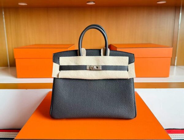2025-11-11_095701_885-1024x782-1 H Factory Bags Birkin Togo Leather Graphite Grey Silver Hardware 25cm Full Handmade