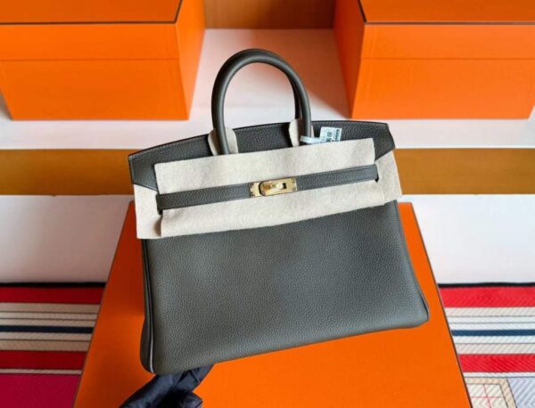 H Factory Bags Birkin Togo Leather Jungle Green Gold Hardware 25cm Full Handmade