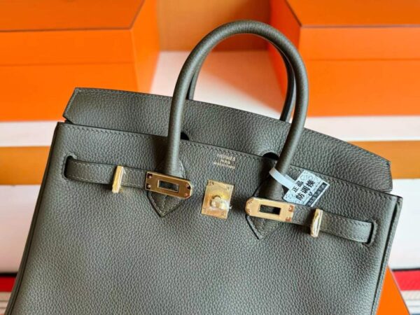 H Factory Bags Birkin Togo Leather Jungle Green Gold Hardware 25cm Full Handmade