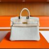 H Factory Bags Birkin Togo Leather Pearl Grey Gold Hardware 25cm Full Handmade