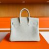 H Factory Bags Birkin Togo Leather Pearl Grey Gold Hardware 25cm Full Handmade