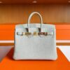 H Factory Bags Birkin Togo Leather Pearl Grey Gold Hardware 25cm Full Handmade