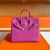 H Factory Bags Birkin Togo Leather Purple Pink Silver Hardware 25cm Full Handmade