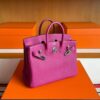 H Factory Bags Birkin Togo Leather Purple Pink Silver Hardware 25cm Full Handmade