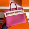 H Factory Bags Birkin Togo Leather Rose Pink Gold Hardware 25cm Full Handmade