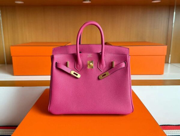 H Factory Bags Birkin Togo Leather Rose Pink Gold Hardware 25cm Full Handmade