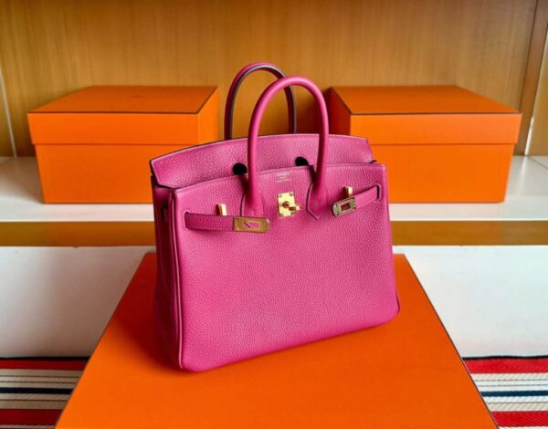 H Factory Bags Birkin Togo Leather Rose Pink Gold Hardware 25cm Full Handmade