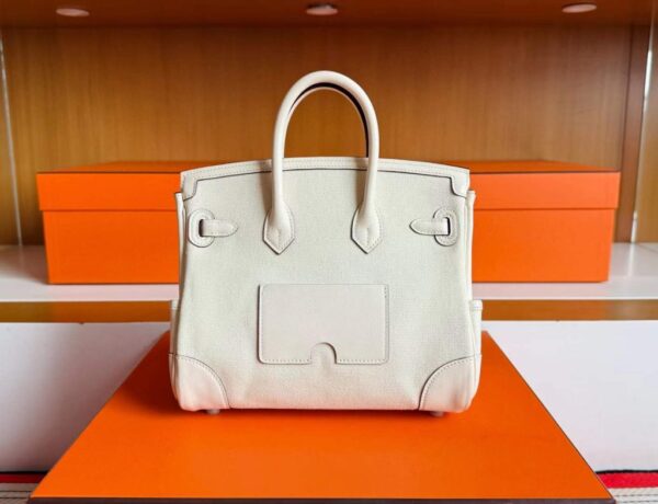 H Factory Bags Birkin Cargo Swift & Canvas Cream White Silver Hardware 25cm Full Handmade