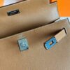 H Factory Bags Kelly Epsom Leather Golden Brown Silver Hardware 25cm Full Handmade