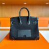 H Factory Bags Birkin Cargo Canvas & Swift Leather Black Silver Hardware 25cm Full Handmade