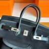 H Factory Bags Birkin Cargo Canvas & Swift Leather Black Silver Hardware 25cm Full Handmade