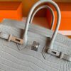 H Factory Bags Birkin Matte Porosus Crocodile CK80 Pearl Grey Silver Hardware 25cm Full Handmade