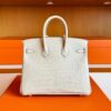 H Factory Bags Birkin Matte Porosus Crocodile Cream White Gold Hardware 25cm Full Handmade