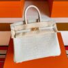H Factory Bags Birkin Matte Porosus Crocodile Cream White Gold Hardware 25cm Full Handmade