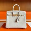 H Factory Bags Birkin Matte Porosus Crocodile Cream White Gold Hardware 25cm Full Handmade