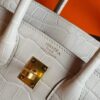 H Factory Bags Birkin Matte Porosus Crocodile Cream White Gold Hardware 25cm Full Handmade