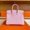 H Factory Bags Birkin Matte Porosus Crocodile Sakura Pink Silver Hardware 25cm Full Handmade