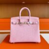H Factory Bags Birkin Matte Porosus Crocodile Sakura Pink Silver Hardware 25cm Full Handmade