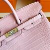 H Factory Bags Birkin Matte Porosus Crocodile Sakura Pink Silver Hardware 25cm Full Handmade