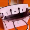 H Factory Bags Birkin Matte Porosus Crocodile Sakura Pink Silver Hardware 25cm Full Handmade