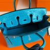 H Factory Bags Birkin Shiny Porosus Crocodile 7W Izmir Blue Silver Hardware 25cm Full Handmade