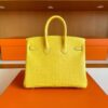 2025-11-13_165028_723-1024x776-1 H Factory Bags Birkin Matte Porosus Crocodile M9 Calendula Yellow Gold Hardware 25cm Full Handmade