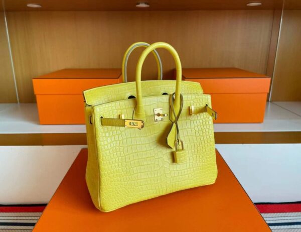 2025-11-13_165037_754-1024x789-1 H Factory Bags Birkin Matte Porosus Crocodile M9 Calendula Yellow Gold Hardware 25cm Full Handmade