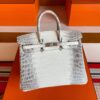2025-11-13_165105_498-1024x782-1 H Factory Bags Birkin Matte Porosus Crocodile Himalaya Silver Hardware 25cm Full Handmade
