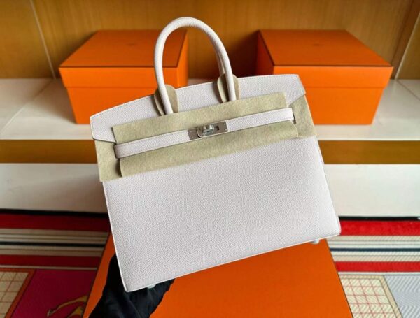 H Factory Bags Birkin Sellier Epsom Leather Light Pink Silver Hardware 25cm Full Handmade