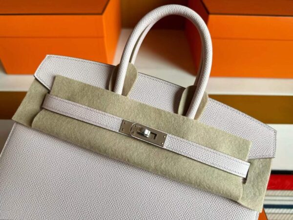 H Factory Bags Birkin Sellier Epsom Leather Light Pink Silver Hardware 25cm Full Handmade