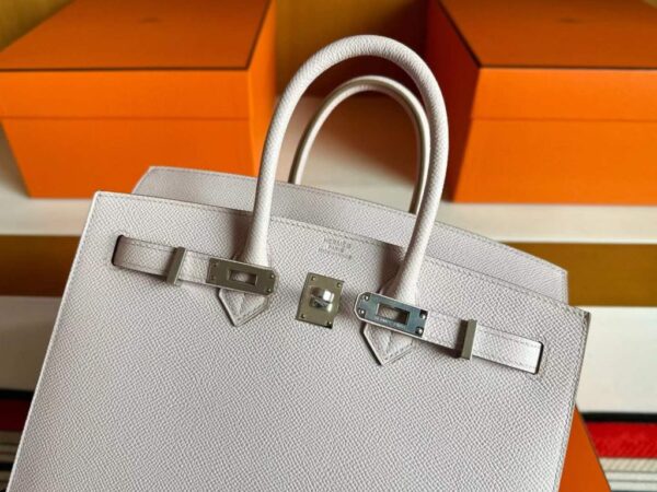 H Factory Bags Birkin Sellier Epsom Leather Light Pink Silver Hardware 25cm Full Handmade
