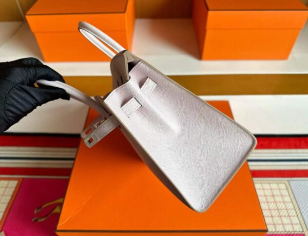 H Factory Bags Birkin Sellier Epsom Leather Light Pink Silver Hardware 25cm Full Handmade