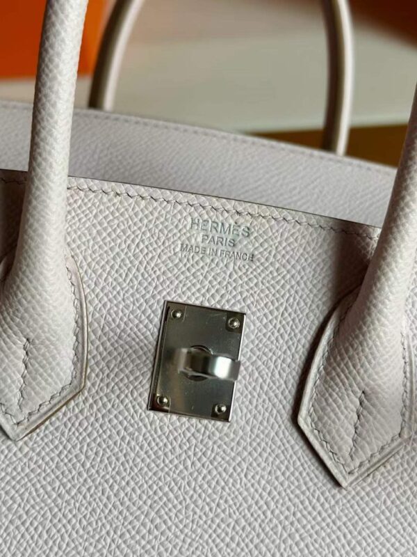 H Factory Bags Birkin Sellier Epsom Leather Light Pink Silver Hardware 25cm Full Handmade