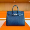 2025-11-13_165759_240-1024x777-1 H Factory Bags Birkin Matte Alligator Crocodile Gem Blue Silver Hardware 25cm Full Handmade