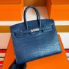 2025-11-13_165803_160-1024x768-1 H Factory Bags Birkin Matte Alligator Crocodile Gem Blue Silver Hardware 25cm Full Handmade